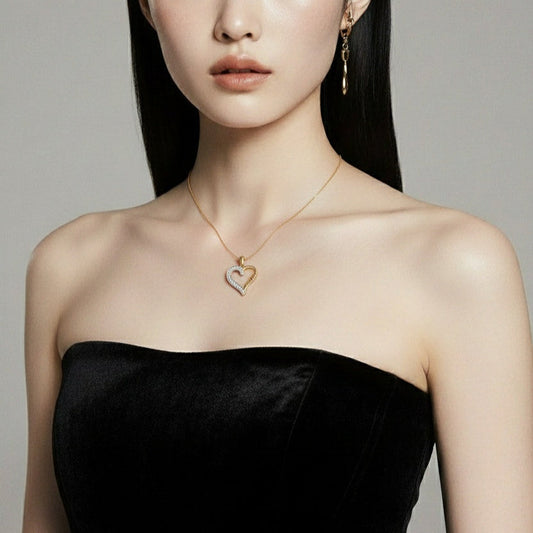 Heart Necklace for Mum in Solid 9ct or 14ct Yellow Gold | Qutahia Jewellery