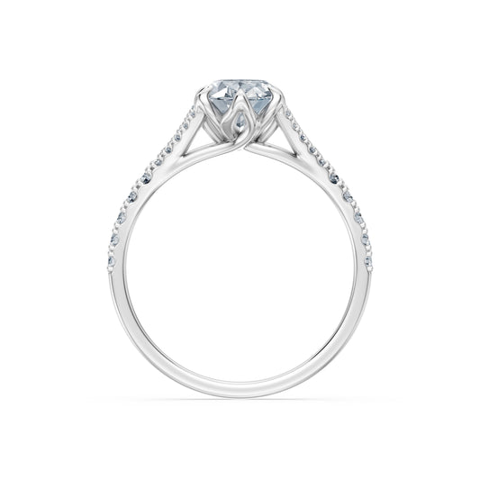 Oval Lab Grown Diamond Micro Pave Eternity Ring 1.5ct by Qutahia Jewellery