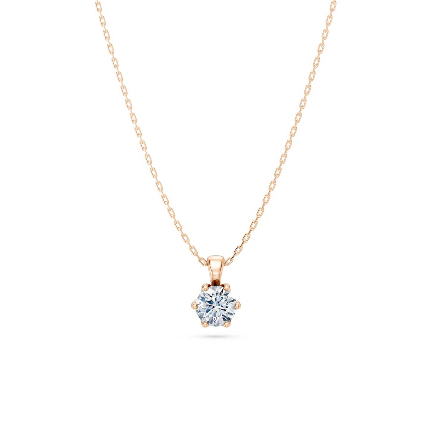 Round Brilliant Diamond Solitaire Necklace 0.5ct by Qutahia Jewellery