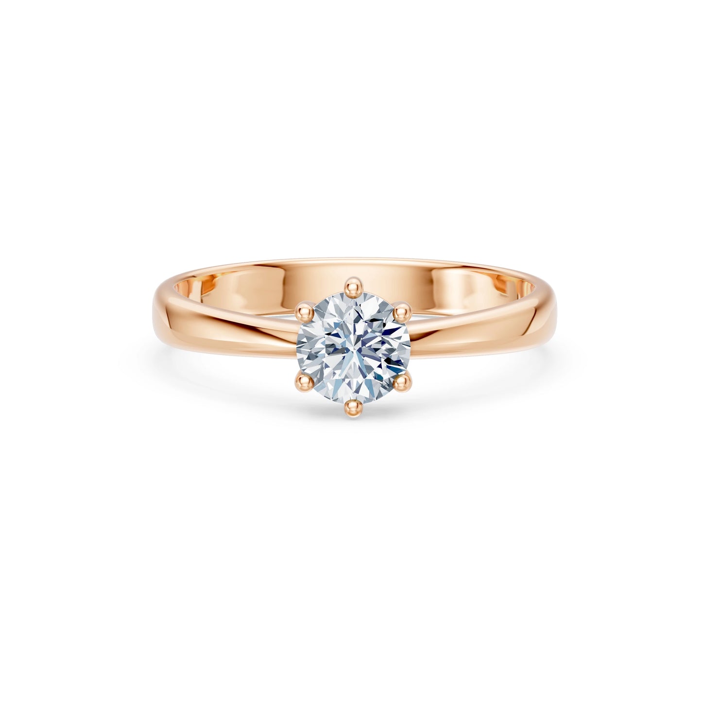 Round Brilliant Diamond Solitaire Engagement Ring 0.7ct by Qutahia Jewellery