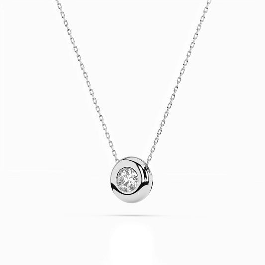 Solitaire Necklace (Round), 0.25 ct — 104-10007(4.0)