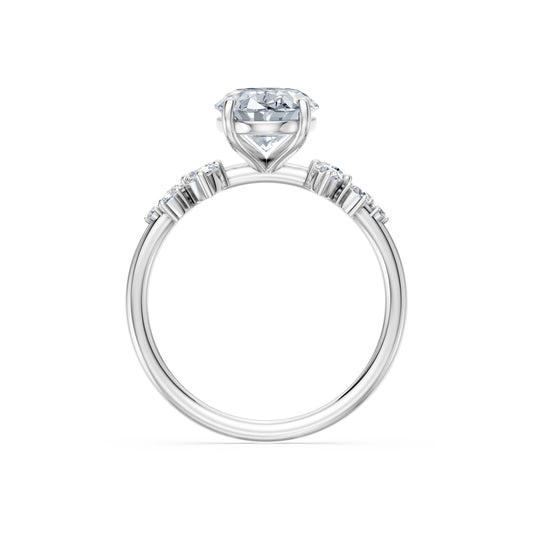 Oval Lab Grown Diamond Classic Pave Eternity Ring 2.0ct by Qutahia Jewellery
