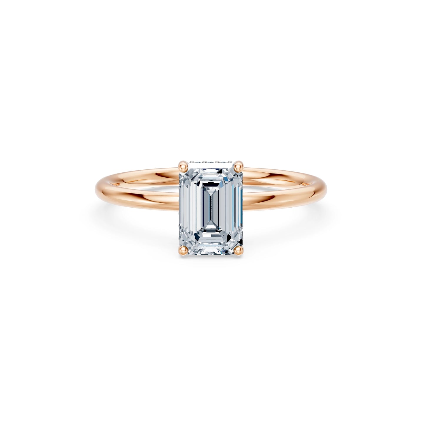 Emerald Lab Grown Diamond Micro Pave Engagement Ring 1.5ct by Qutahia Jewellery