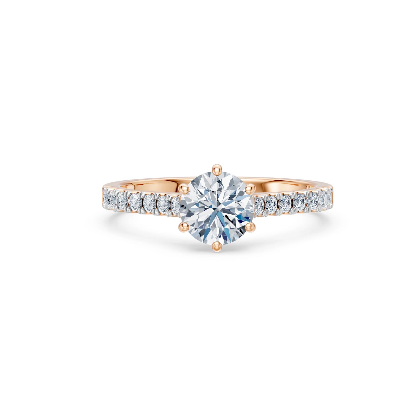 Round Brilliant Diamond Pave Eternity Ring 1.0ct by Qutahia Jewellery