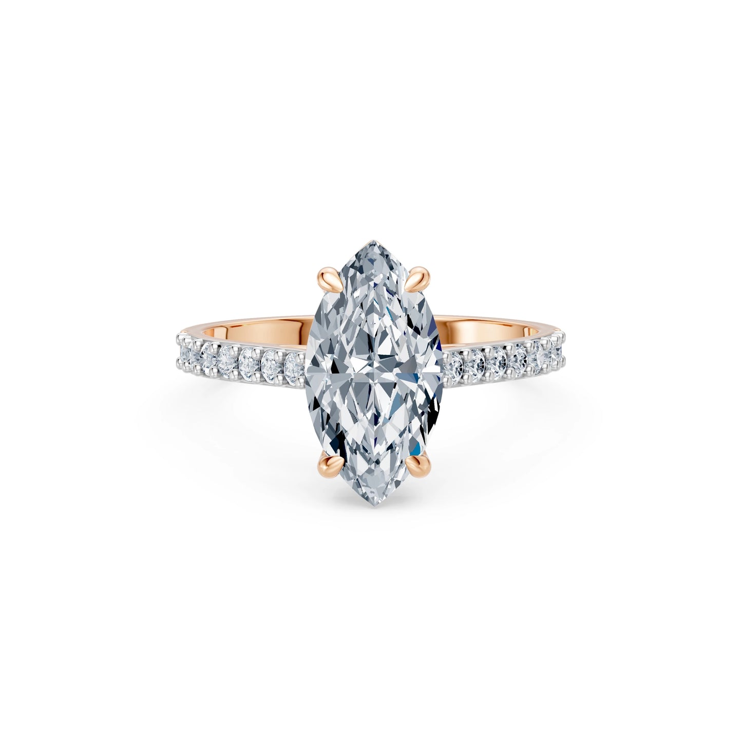 Marquise Lab Grown Diamond Slim Pave Eternity Ring 2.0ct by Qutahia Jewellery