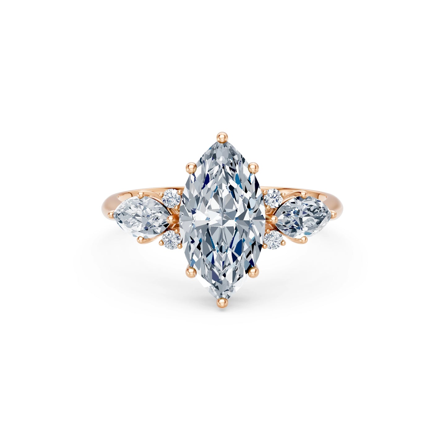 Marquise Lab Grown Diamond Side Stone Eternity Ring 2.0ct by Qutahia Jewellery