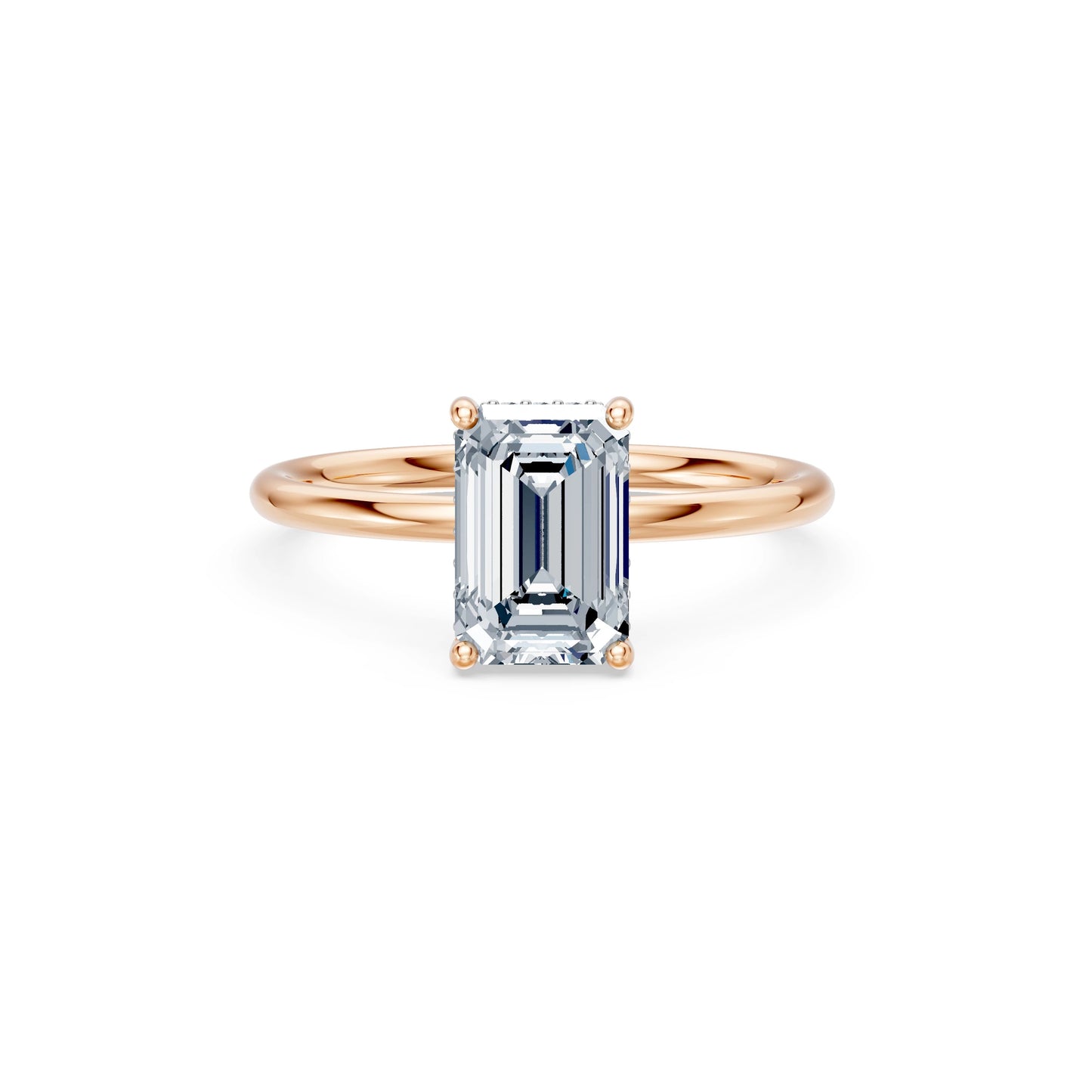 Emerald Lab Grown Diamond Micro Pave Engagement Ring 2.0ct by Qutahia Jewellery