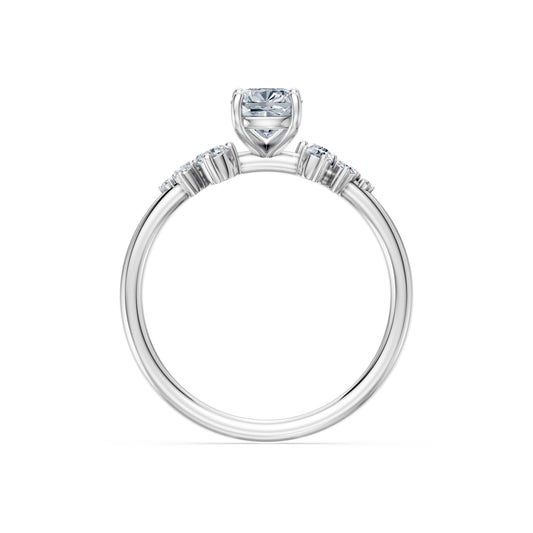 Cushion Lab Grown Diamond Classic Pave Eternity Ring 1.0ct by Qutahia Jewellery