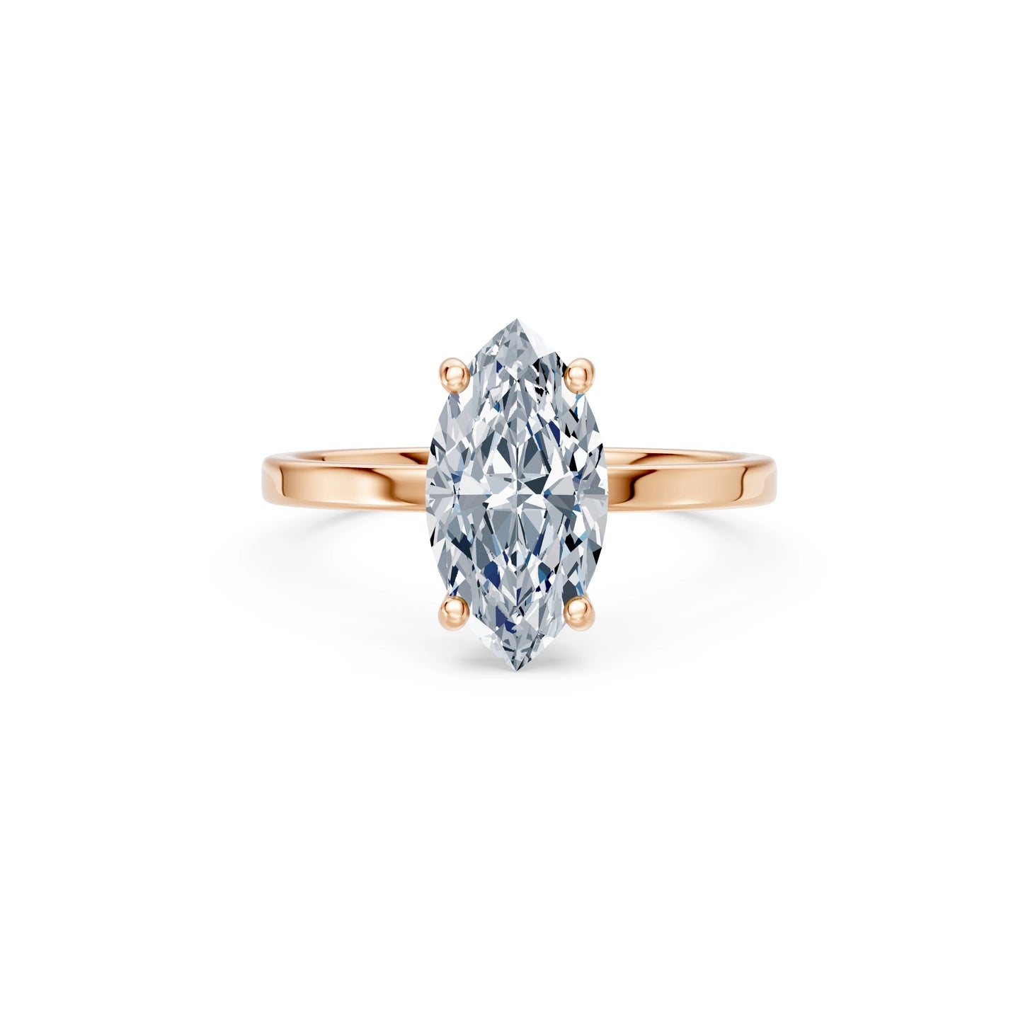Marquise Lab Grown Diamond Solitaire Engagement Ring 2.0ct by Qutahia Jewellery
