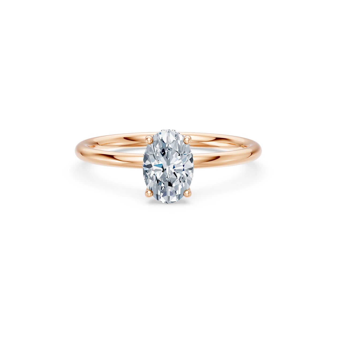 Oval Lab Grown Diamond Micro Pave Engagement Ring 1.0ct by Qutahia Jewellery