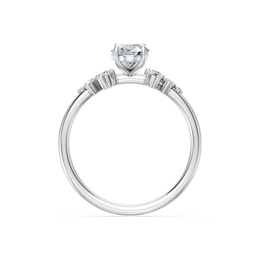 Oval Lab Grown Diamond Classic Pave Eternity Ring 1.0ct by Qutahia Jewellery