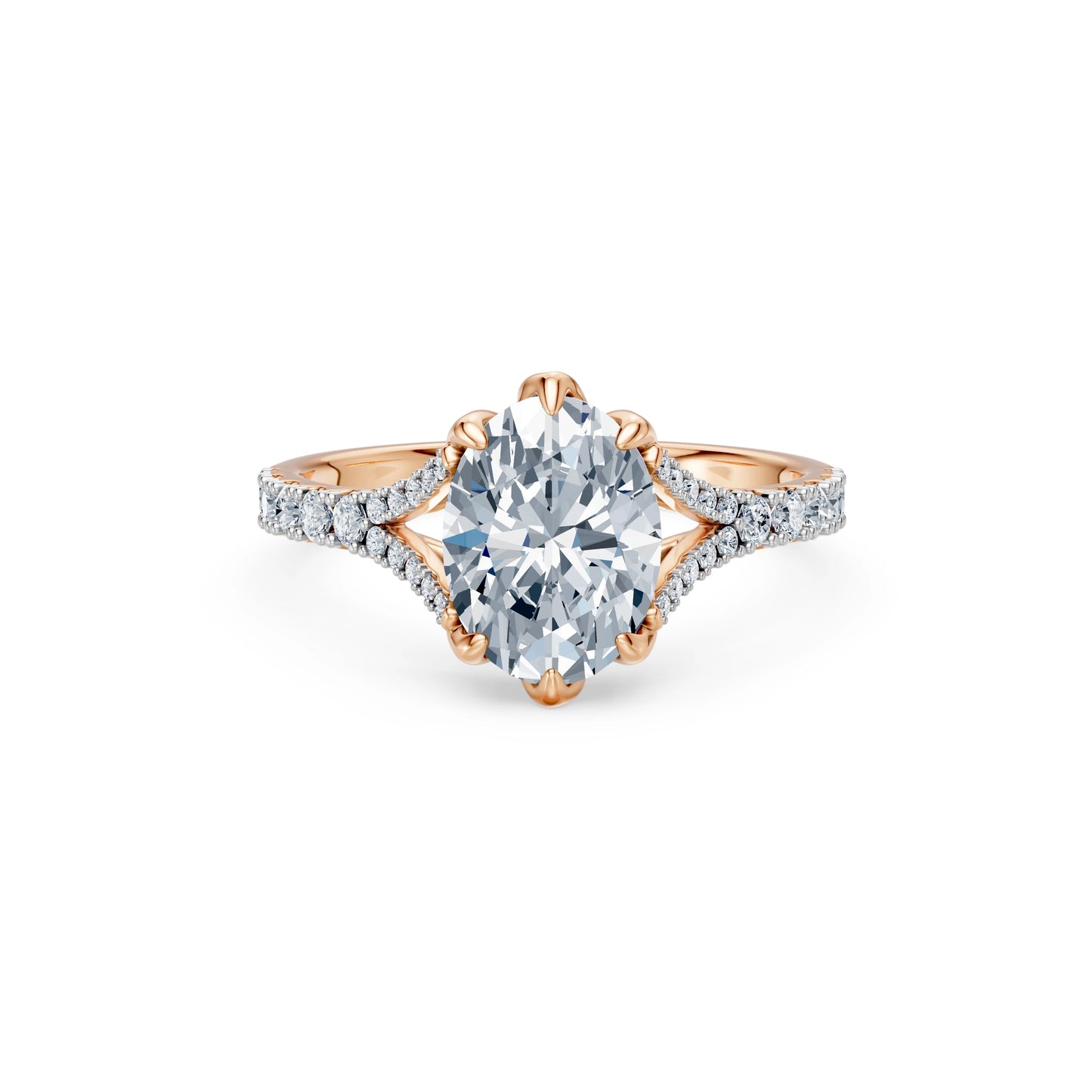 Oval Lab Grown Diamond Micro Pave Eternity Ring 2.0ct by Qutahia Jewellery