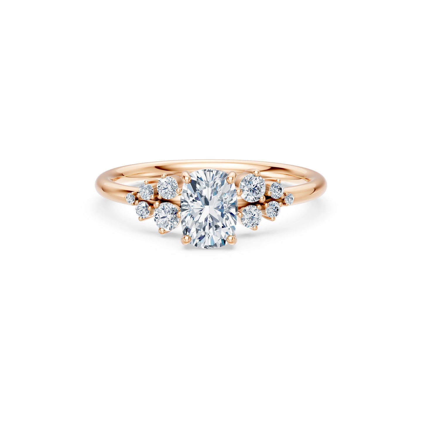 Cushion Lab Grown Diamond Classic Pave Eternity Ring 1.0ct by Qutahia Jewellery