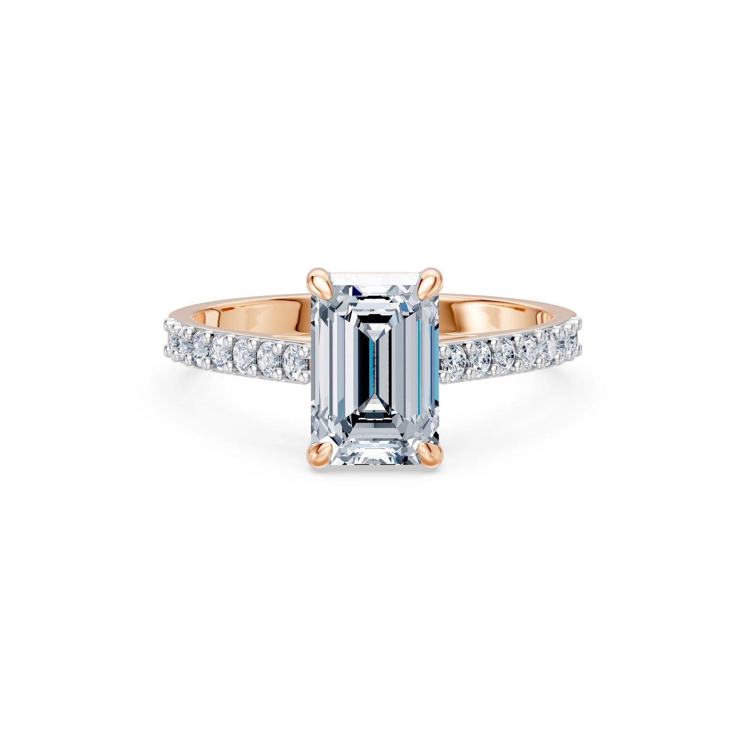 Emerald Lab Grown Diamond Slim Pave Eternity Ring 2.0ct by Qutahia Jewellery