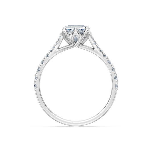 Emerald Lab Grown Diamond Micro Pave Eternity Ring 2.0ct by Qutahia Jewellery