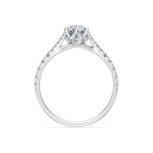 Oval Lab Grown Diamond Micro Pave Eternity Ring 1.0ct by Qutahia Jewellery