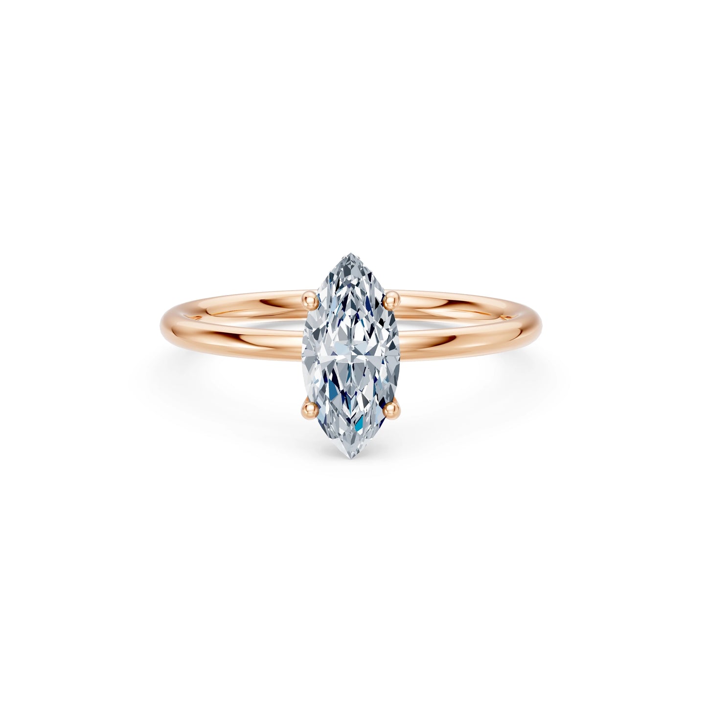 Marquise Lab Grown Diamond Micro Pave Engagement Ring 1.0ct by Qutahia Jewellery