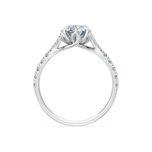 Oval Lab Grown Diamond Micro Pave Eternity Ring 2.0ct by Qutahia Jewellery