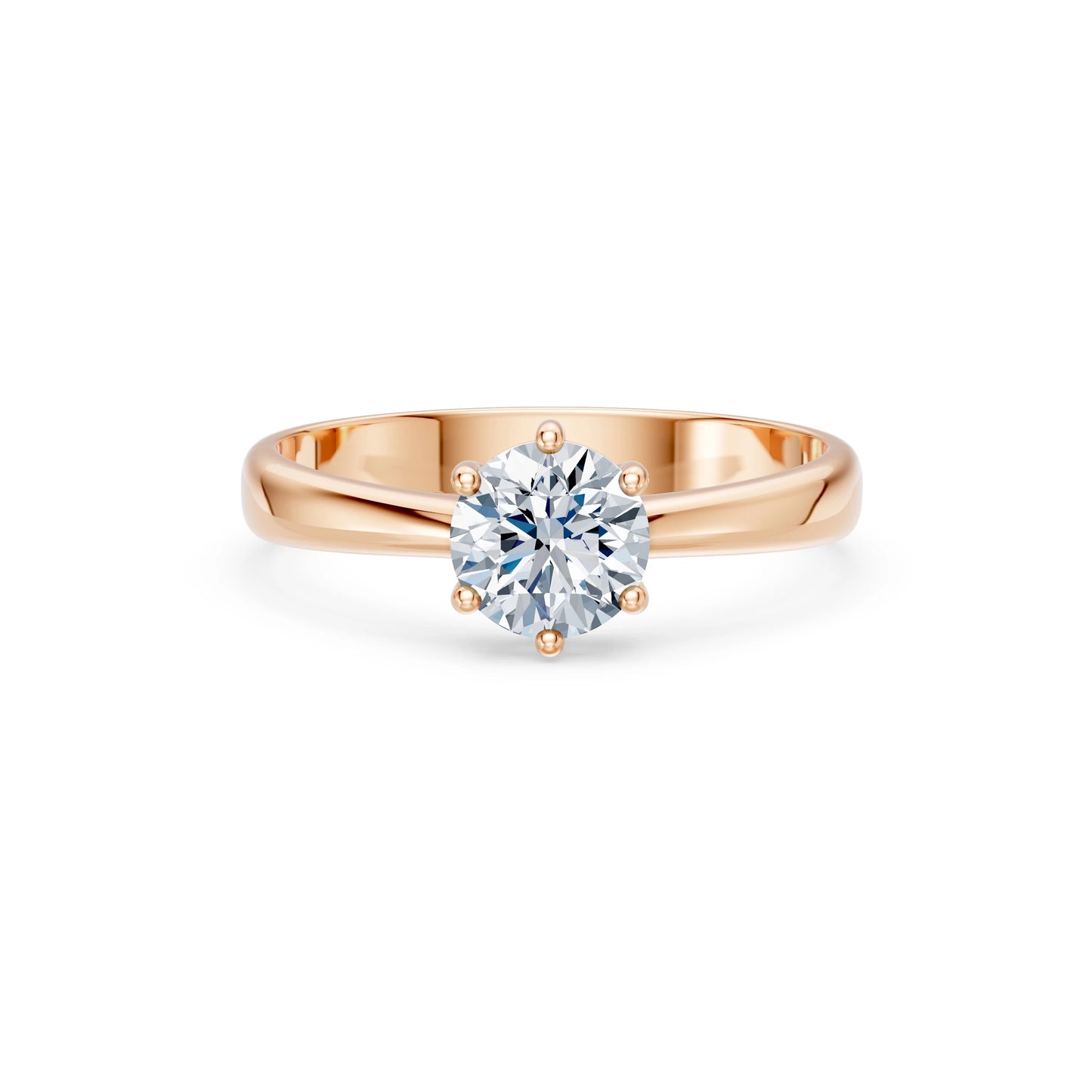 Round Brilliant Diamond Classic Solitaire Engagement Ring 1.0ct by Qutahia Jewellery