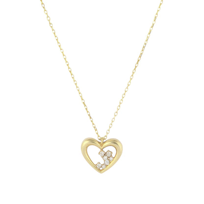 Dainty heart necklace gold in solid 14k gold by Qutahia Jewelry.