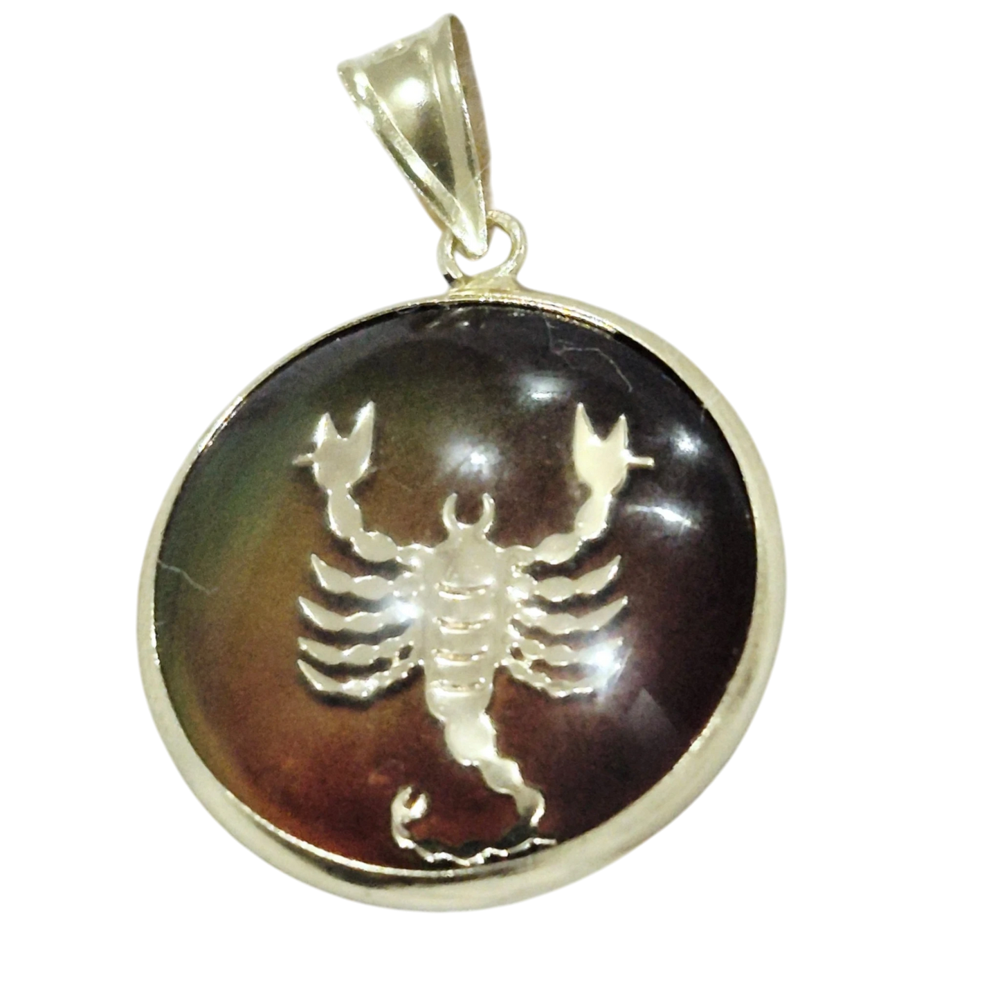 14K Scorpio Gold Zodiac Pendant | Changing Colour Mood Stone | Qutahia Jewellery
