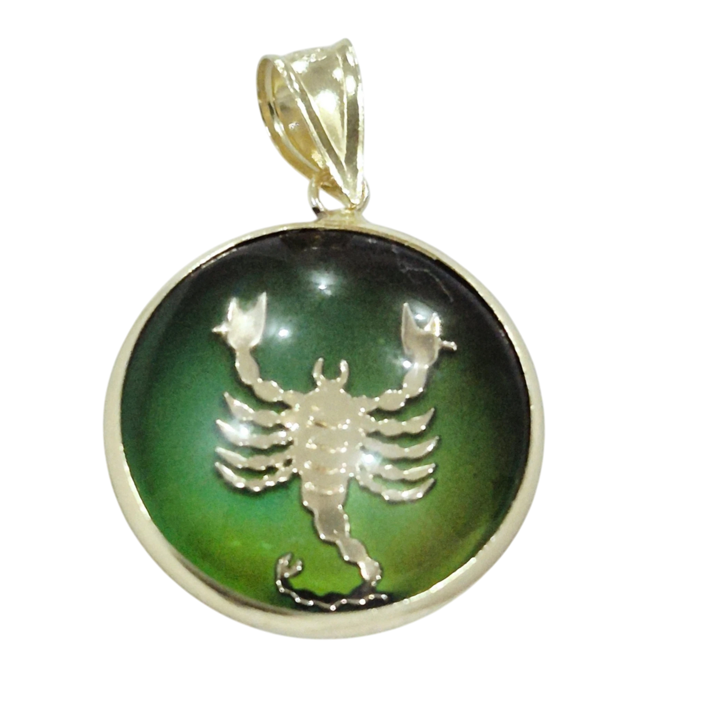 14K Scorpio Gold Zodiac Pendant | Changing Colour Mood Stone | Qutahia Jewellery