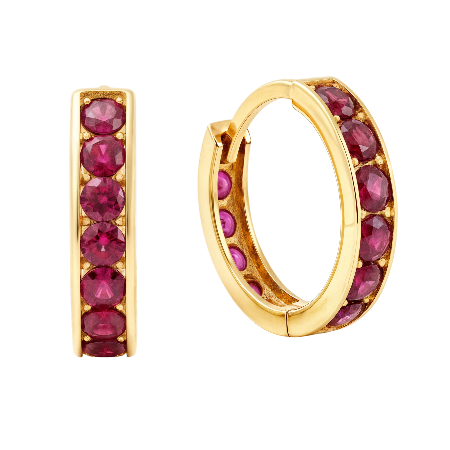 9ct Gold Huggie Hoop Earrings in Solid 9ct & 14ct Gold | Qutahia Jewellery