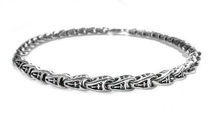 Mens Silver Bracelet Sterling Silver | Heavy Cross Chain | Qutahia Jewellery