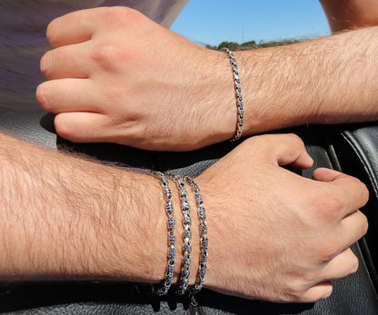 Mens Silver Bracelet Sterling Silver | Heavy Cross Chain | Qutahia Jewellery