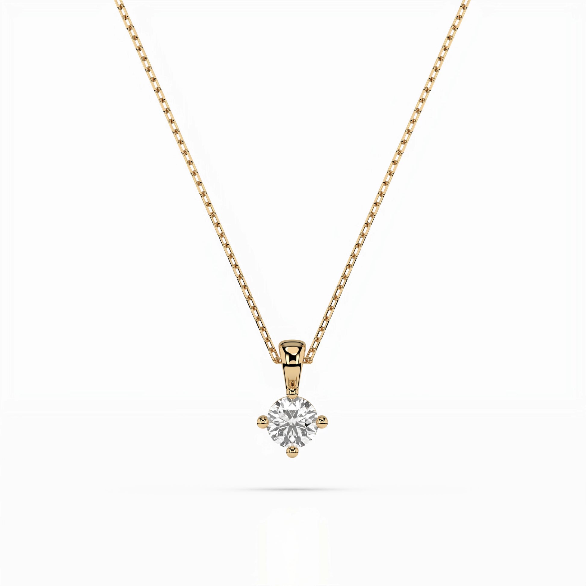 Solitaire Necklace (Round), 0.2 ct — 104-10011(3.7)