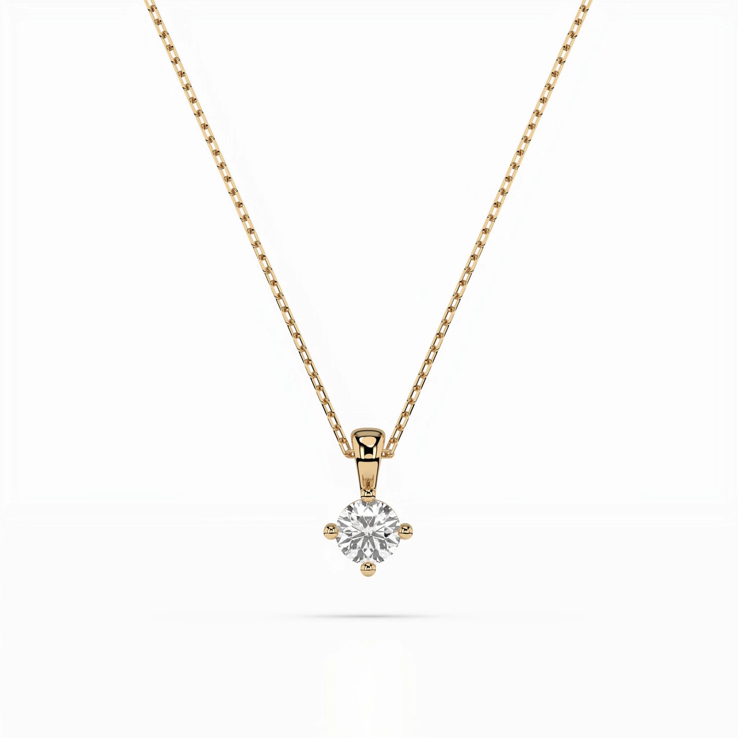 Solitaire Necklace (Round), 0.1 ct — 104-10011(3.0)