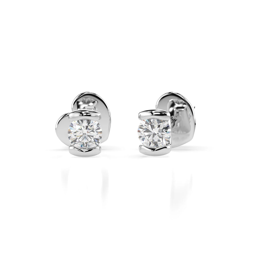 Diamond Stud Earrings Round 0.2ct by Qutahia Jewellery