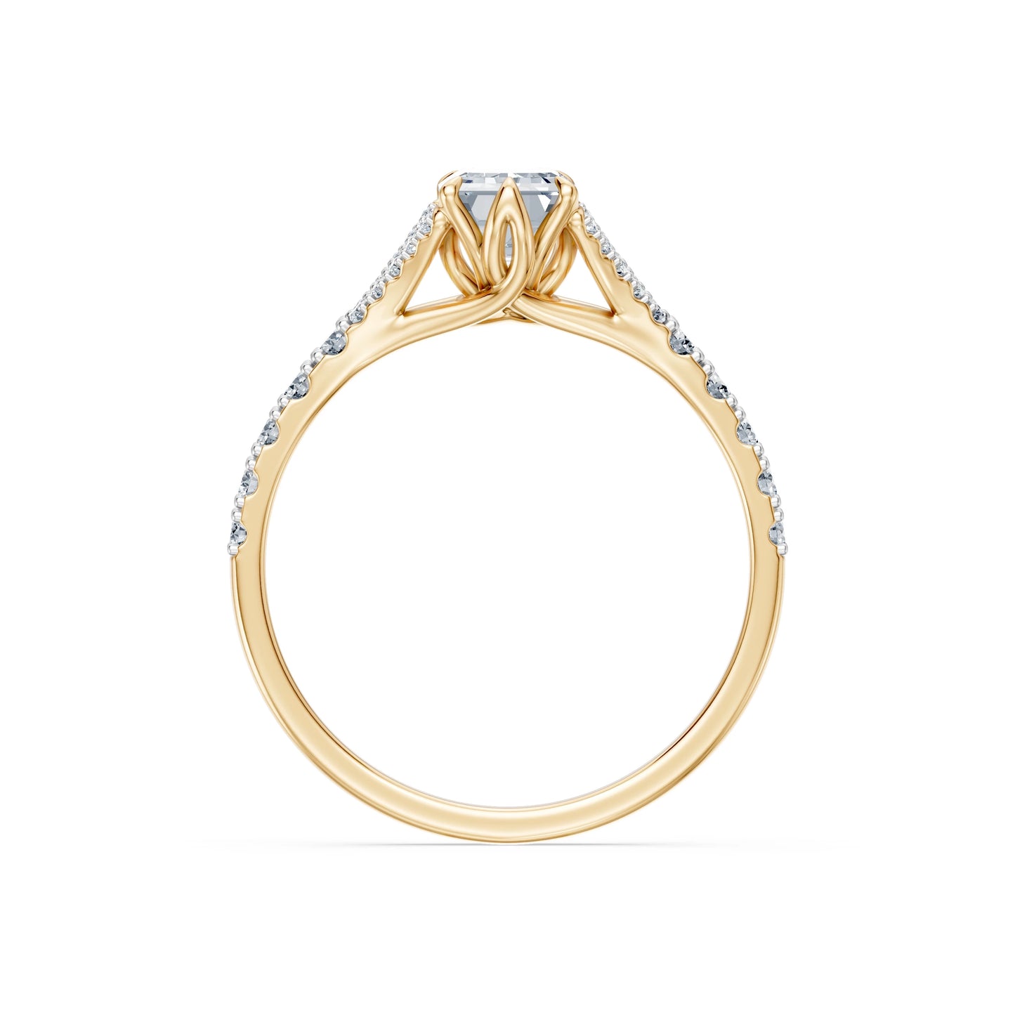Emerald Lab Grown Diamond Micro Pave Eternity Ring 1.0ct by Qutahia Jewellery