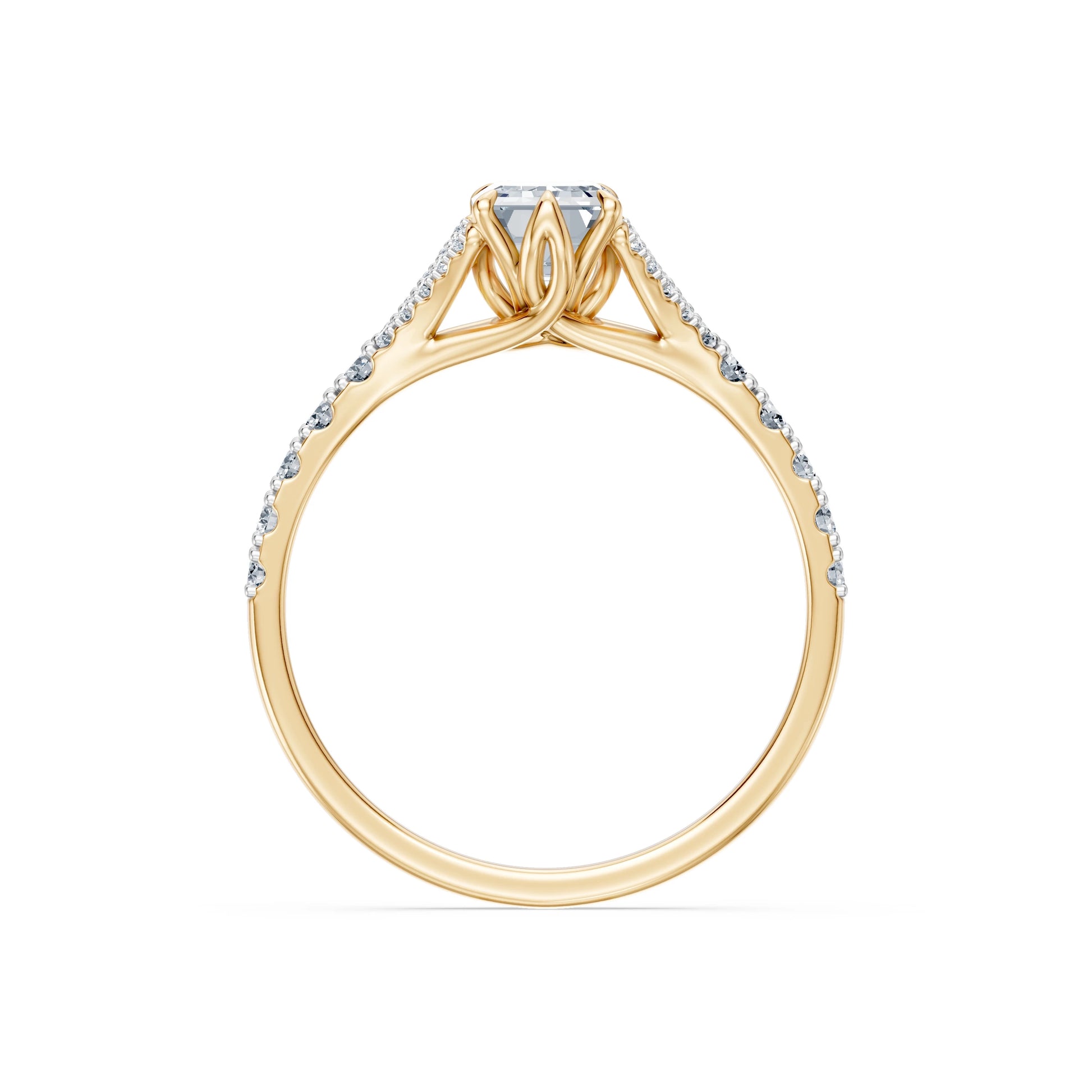 Emerald Lab Grown Diamond Micro Pave Eternity Ring 1.0ct by Qutahia Jewellery