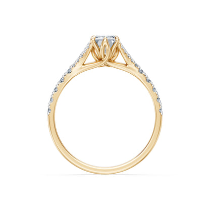 Emerald Lab Grown Diamond Micro Pave Eternity Ring 1.0ct by Qutahia Jewellery