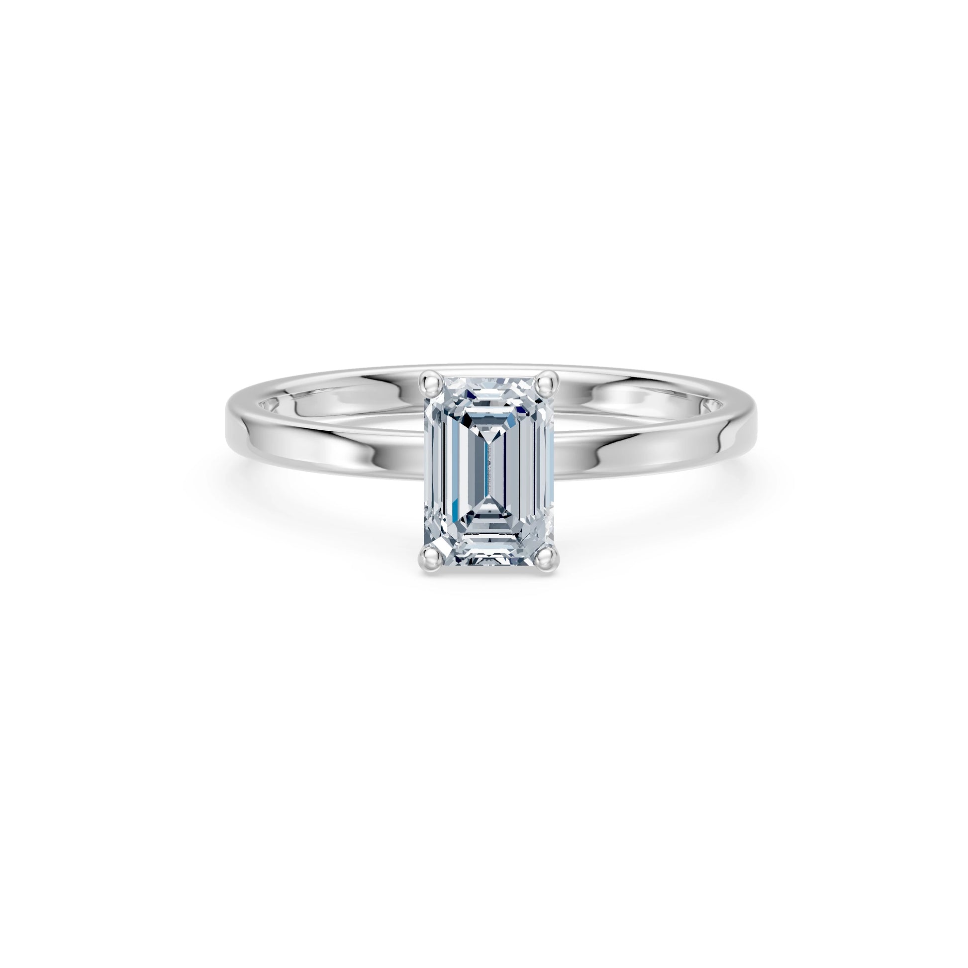 Emerald Lab Grown Diamond Solitaire Engagement Ring 1.0ct by Qutahia Jewellery