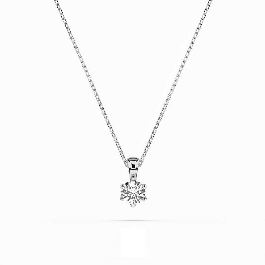 Diamond Pendant Necklace Round 0.3ct by Qutahia Jewellery