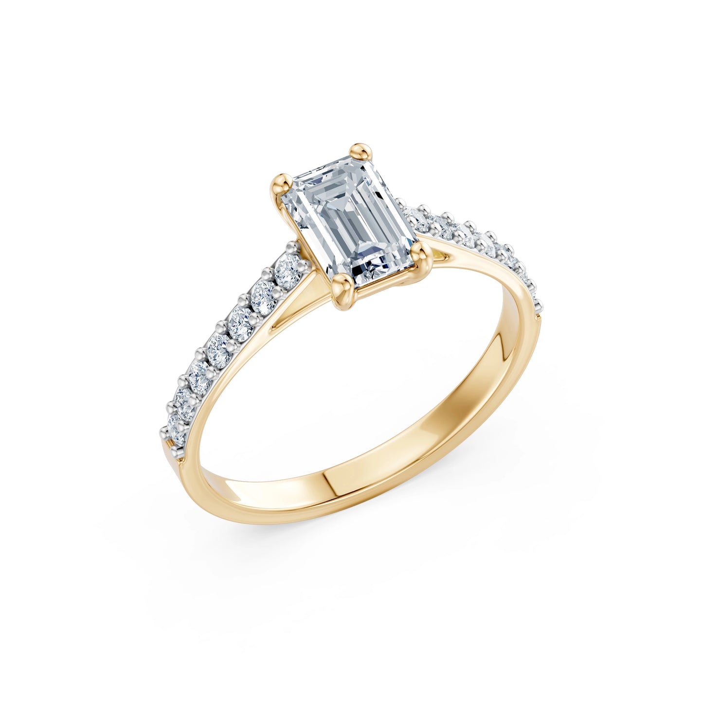Emerald Lab Grown Diamond Slim Pave Eternity Ring 1.0ct by Qutahia Jewellery