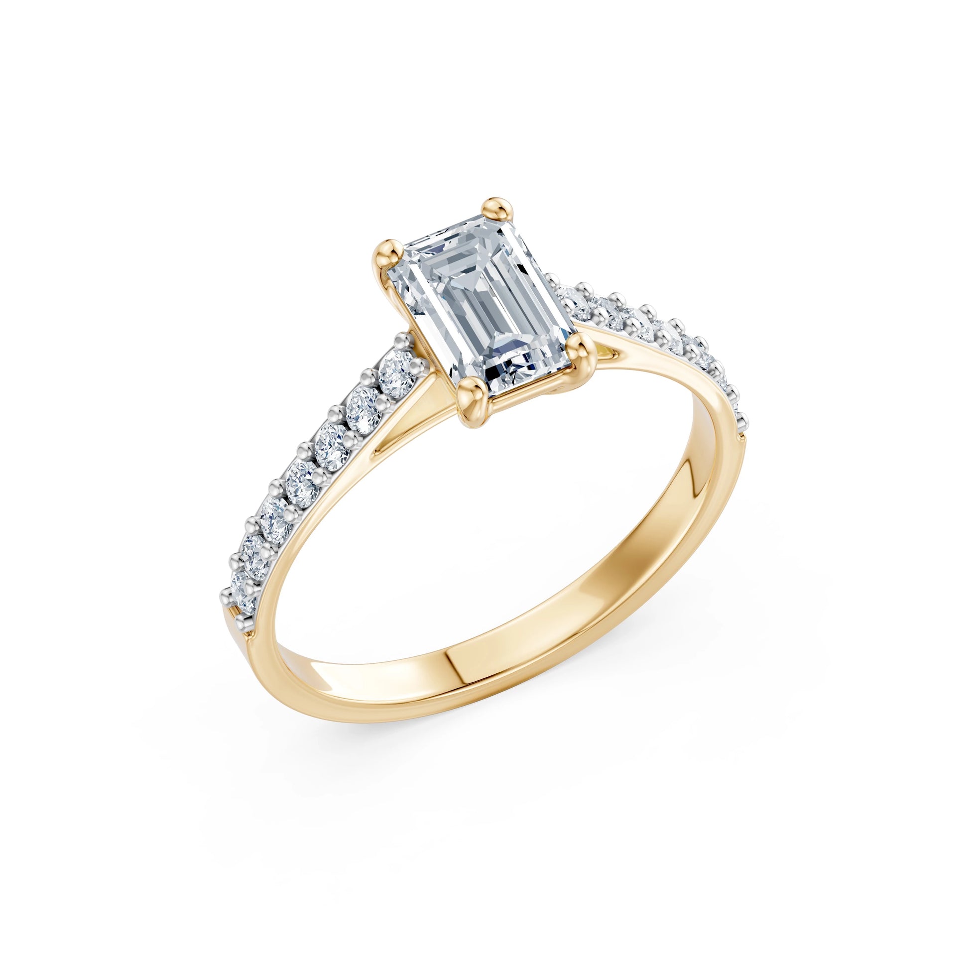 Emerald Lab Grown Diamond Slim Pave Eternity Ring 1.0ct by Qutahia Jewellery
