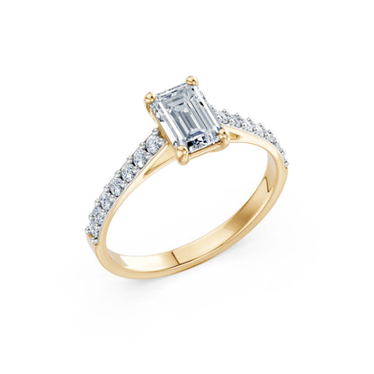 Emerald Lab Grown Diamond Slim Pave Eternity Ring 1.0ct by Qutahia Jewellery