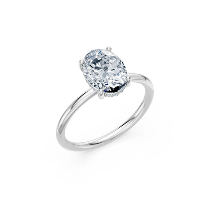 Oval Lab Grown Diamond Micro Pave Engagement Ring 2.0ct by Qutahia Jewellery
