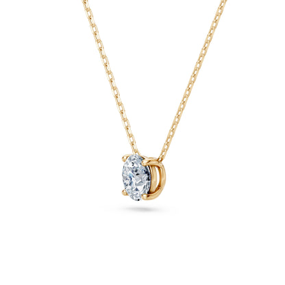 Round Brilliant Diamond Fine Solitaire Necklace 0.7ct by Qutahia Jewellery