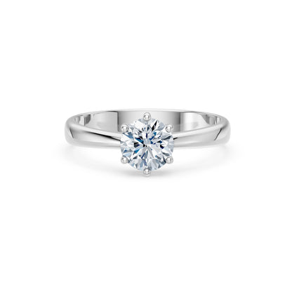 Round Brilliant Diamond Classic Solitaire Engagement Ring 1.0ct by Qutahia Jewellery