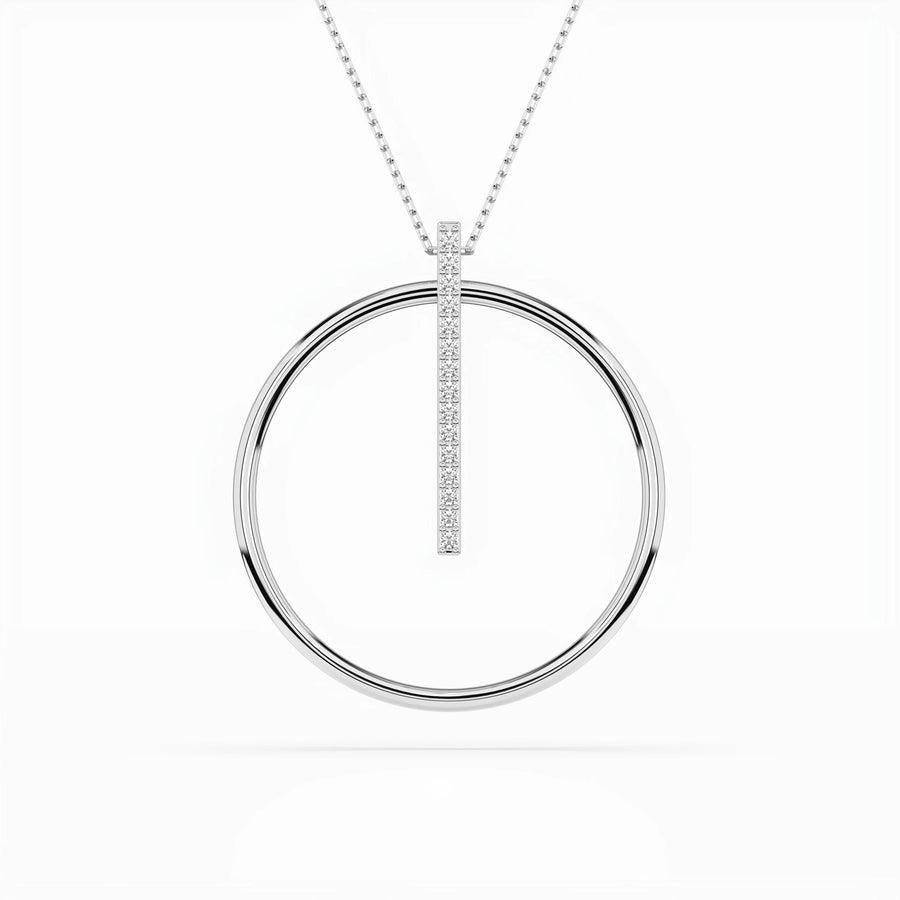 Delicate Diamond Necklace Round 0.09ct by Qutahia Jewellery