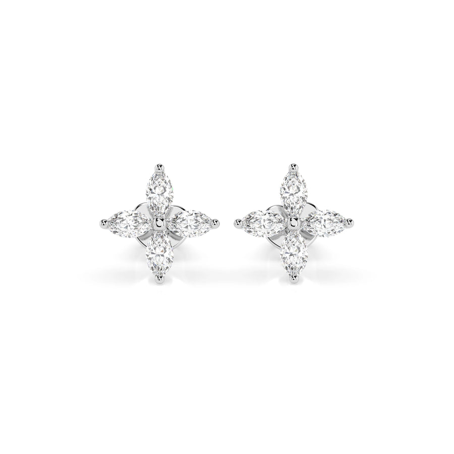 Illusion Diamond Earrings Marquise 0.8ct by Qutahia Jewellery
