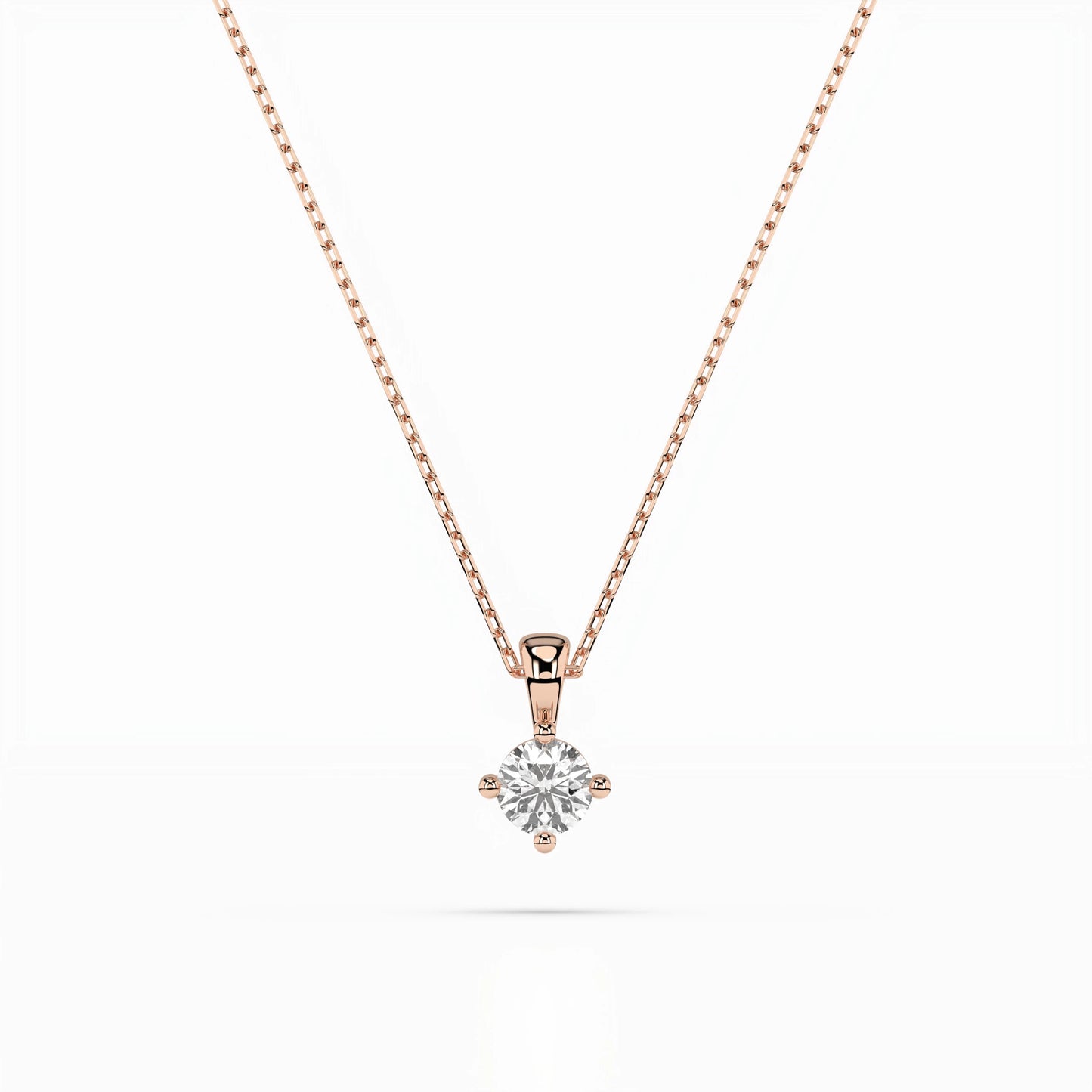 Solitaire Necklace (Round), 0.1 ct — 104-10011(3.0)
