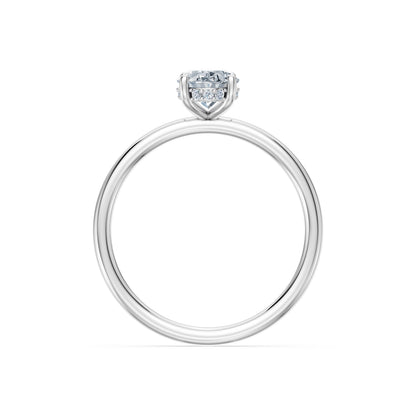 Oval Lab Grown Diamond Micro Pave Engagement Ring 1.0ct by Qutahia Jewellery