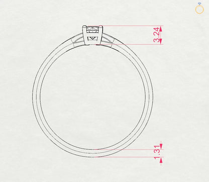 Solitaire Ring (Round), 0.15 ct — 101-10012/1(3.4)