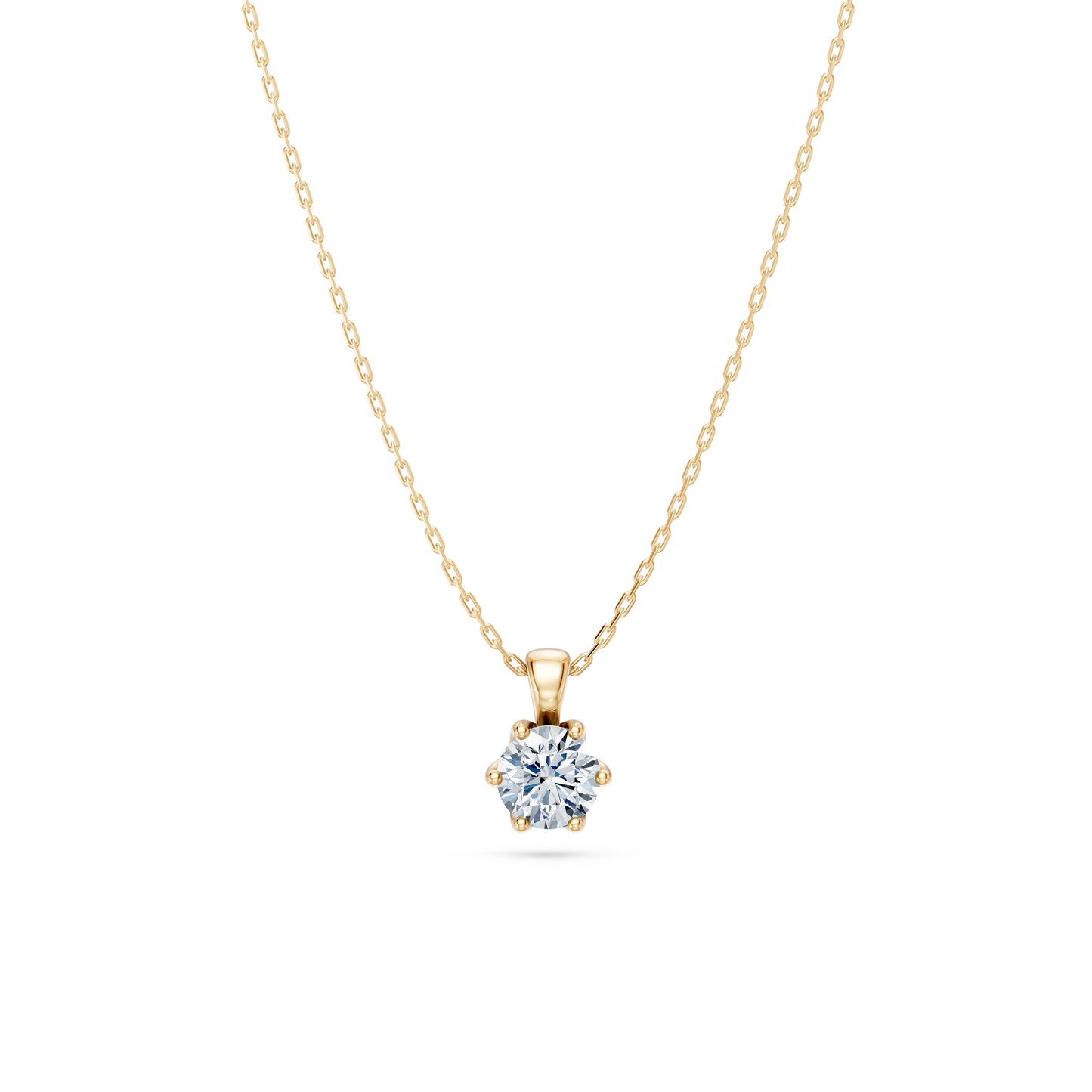 Round Brilliant Diamond Solitaire Necklace 0.5ct by Qutahia Jewellery
