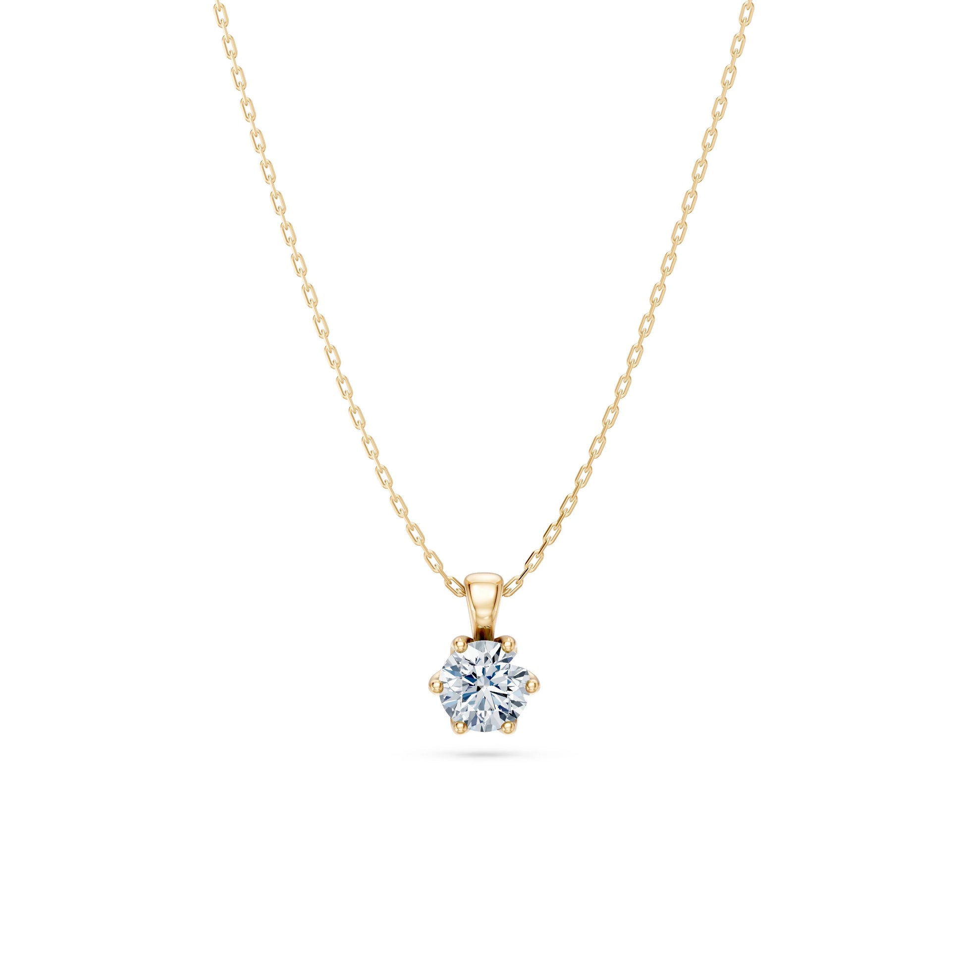 Round Brilliant Diamond Solitaire Necklace 0.5ct by Qutahia Jewellery
